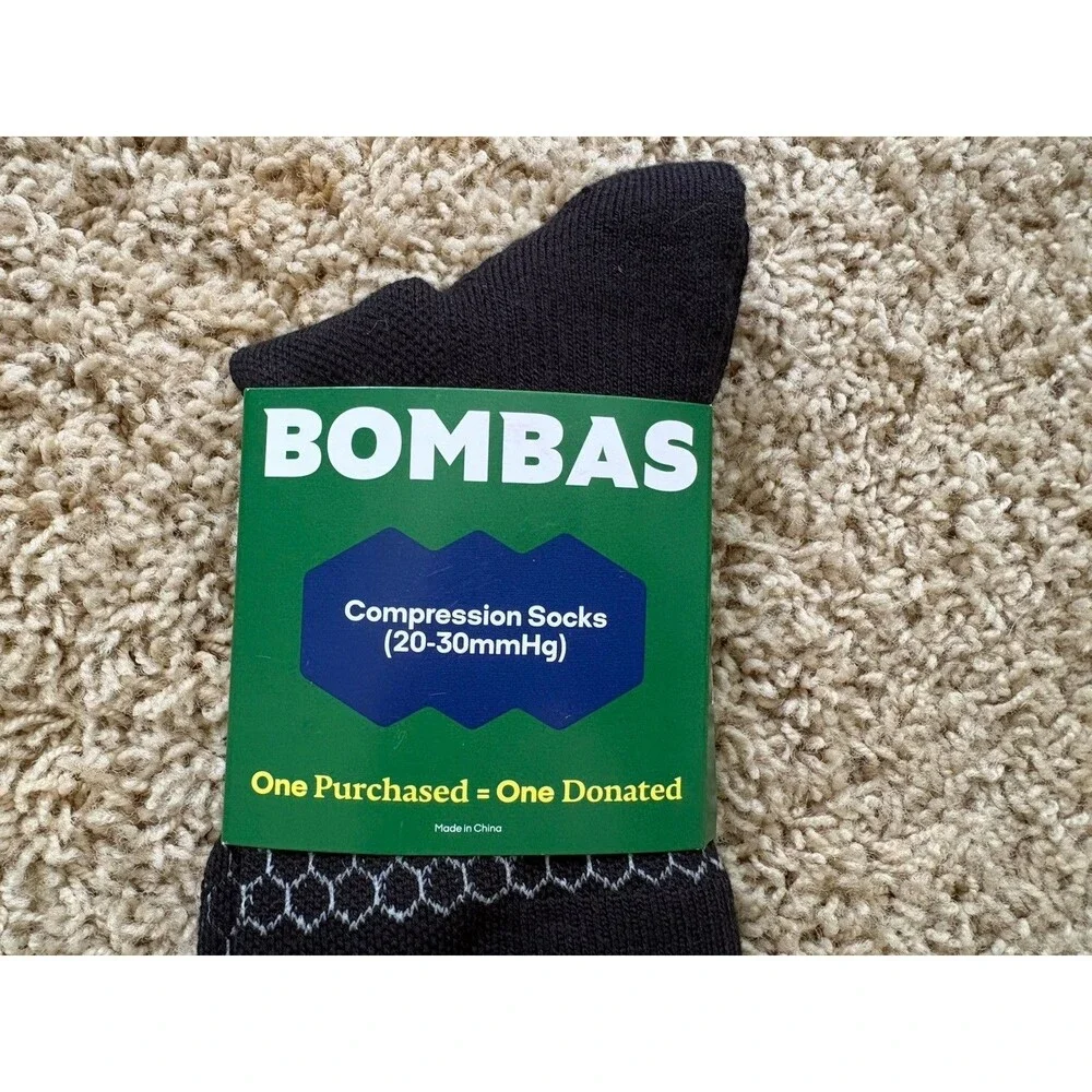 NEW! Bombas Unisex Compression Knee High Socks 20-30mmHg X-Large Black Bee Theme
